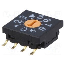 1 pcs x NKK SWITCHES - FR02FR10P-S - Encoding switch, DEC/BCD, Pos: 10, SMT, Rcont max: 100mΩ, 10x10x4mm