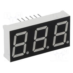 1 pcs x OPTO Plus LED - OPD-T5620LB-BW - Display: LED, 7-segment, 14.2mm, 0.56', No.char: 3, blue, 80mcd