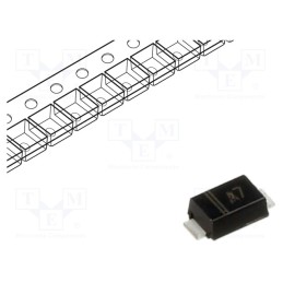1 pcs x SMC DIODE SOLUTIONS - 1N4007FLTR - Diode: rectifying, SMD, 1kV, 1A, SOD123F, Ufmax: 1.1V, Ir: 5uA