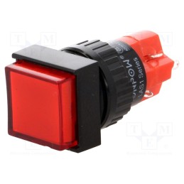 1 pcs x ONPOW - LAS1F-11/R-IP40 - Switch: push-button, Pos: 2, SPDT, 3A/250VAC, 2A/24VDC, ON-(ON)