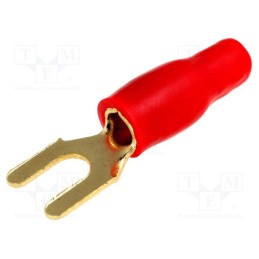 50 pcs x ACV - 30.4440-02 - Terminal: fork, M4, 4mm2, gold-plated, insulated, red