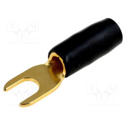 50 pcs x ACV - 30.4460-03 - Terminal: fork, M4, 6mm2, gold-plated, insulated, black