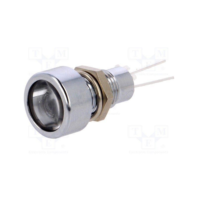 1 pcs x SIGNAL-CONSTRUCT - SDML086 - Indicator: LED, flat, white, Ø8.2mm, IP67, for PCB, brass, ØLED: 5mm