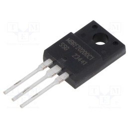 1 pcs x SMC DIODE SOLUTIONS - MBRF20200CT - Diode: Schottky rectifying, THT, 200V, 20A, ITO220AB, , Ir: 1mA