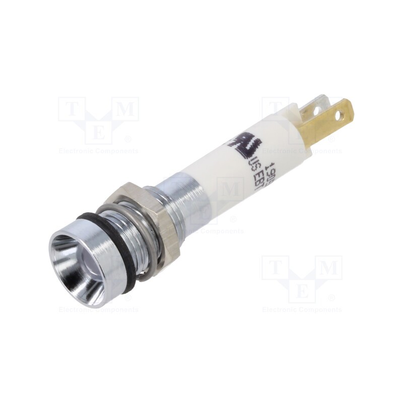 1 pcs x CML INNOVATIVE TECHNOLOGIES - 190503ZW - Indicator: LED, recessed, white, 24VDC, 24VAC, Ø8mm, plastic