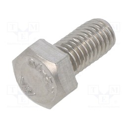 100 pcs x KRAFTBERG - M5X10/D933-A2 - Screw, M5x10, 0.8, Head: hexagonal, A2 stainless steel, DIN 933