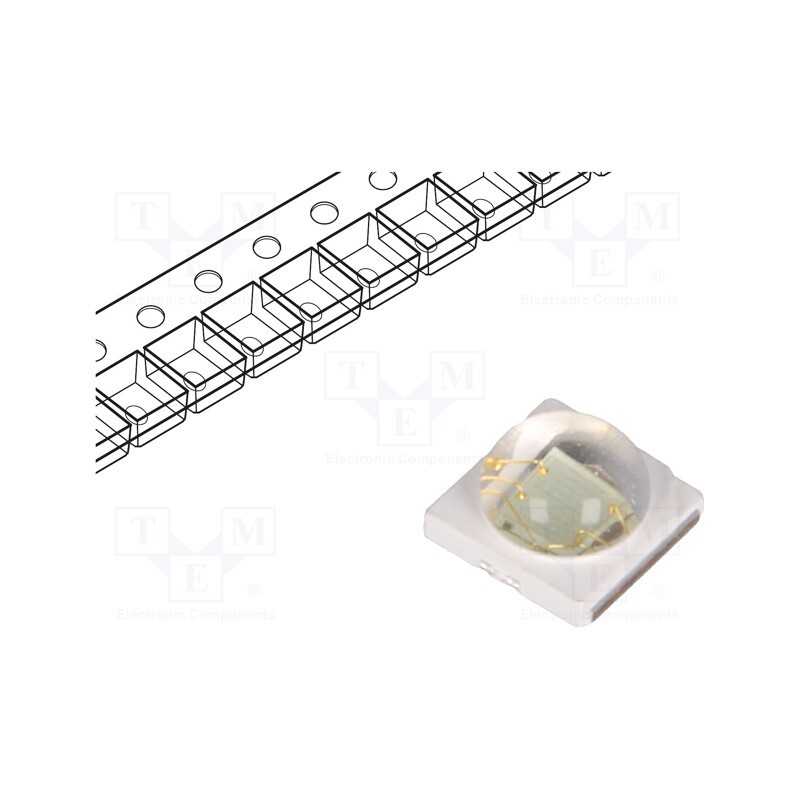 1 pcs x ProLight Opto - PK2N-3LCE-SD - Power LED, cyan, 130°, 350mA, λd: 495÷515nm, Pmax: 3W, 70÷83lm, 3535