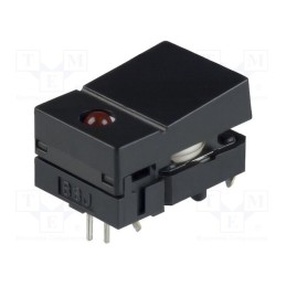 1 pcs x OMRON OCB - B3J-2100 - Switch: keypad, Pos: 2, SPST-NO, 0.05A/24VDC, black, LED, red, THT