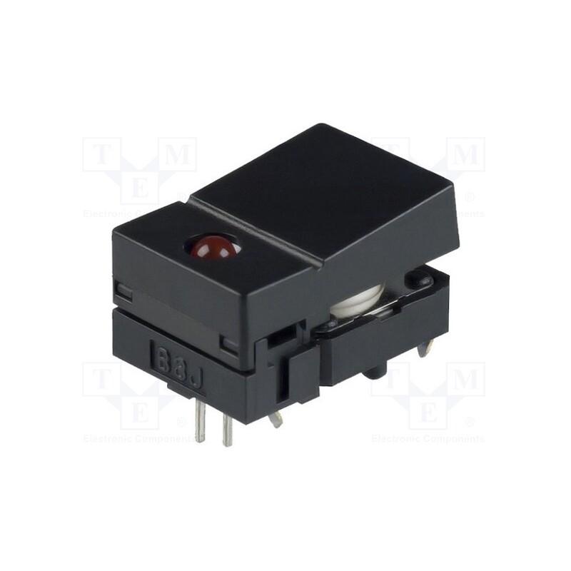 1 pcs x OMRON OCB - B3J-2100 - Switch: keypad, Pos: 2, SPST-NO, 0.05A/24VDC, black, LED, red, THT