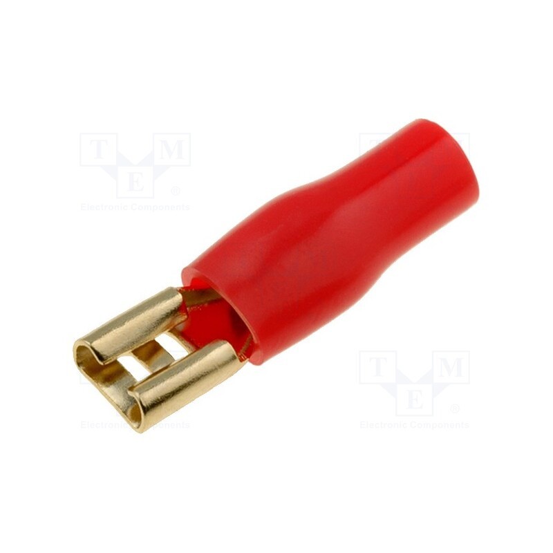 50 pcs x ACV - 30.4548-02 - Terminal: flat, 4.8mm, gold-plated, insulated, red, female
