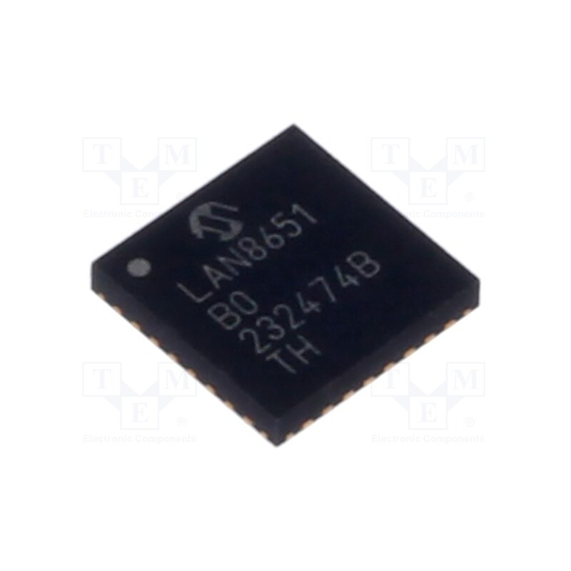 1 pcs x MICROCHIP TECHNOLOGY - LAN8651B0-E/LMX - IC: Ethernet controller, 10Base-T1S, SPE,SPI, VQFN32, -40÷125°C