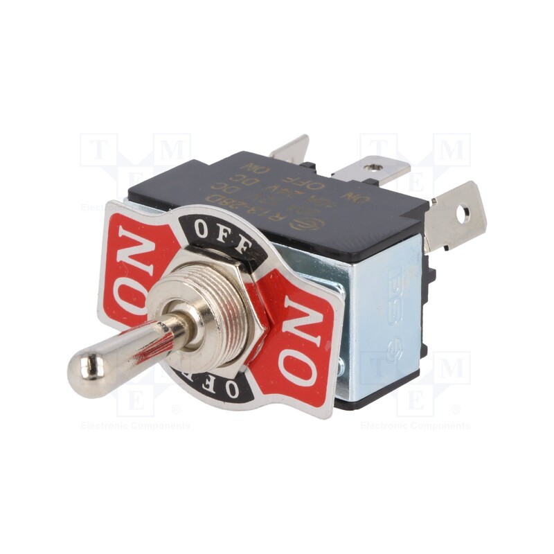 1 pcs x SCI - R13-28D-01-HPH - Switch: toggle, Pos: 3, SP3T, ON-OFF-ON, 20A/12VDC, 0÷55°C, 50mΩ