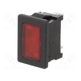 1 pcs x Marquardt - 01807.1102-01 - Indicator: with neon lamp, flat, red, 230VAC, Cutout: 19.2x12.9mm