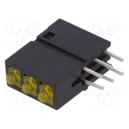 1 pcs x SIGNAL-CONSTRUCT - DBM3111 - LED, in housing, yellow, 1.8mm, No.of diodes: 3, 38°