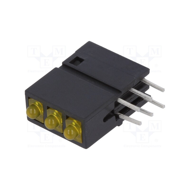 1 pcs x SIGNAL-CONSTRUCT - DBM3111 - LED, in housing, yellow, 1.8mm, No.of diodes: 3, 38°