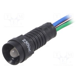 1 pcs x POLAM-ELTA - LRGB-D5-230ACWK - Indicator: LED, recessed, red/green/blue, 230VAC, Ø11mm, IP40