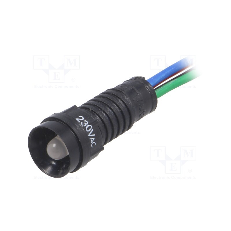 1 pcs x POLAM-ELTA - LRGB-D5-230ACWK - Indicator: LED, recessed, red/green/blue, 230VAC, Ø11mm, IP40