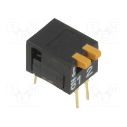 1 pcs x OMRON OCB - A6DR-2100 - Switch: DIP-SWITCH, Poles number: 2, ON-OFF, 0.03A/30VDC, Pos: 2