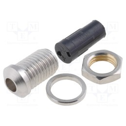 1 pcs x TORIVAC - PLED-30 NICKEL PLATE - LED holder, 3mm, nickel, convex, with plastic plug