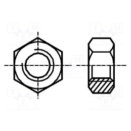 100 pcs x KRAFTBERG - M8/D934-A2 - Nut, hexagonal, M8, 1.25, A2 stainless steel, H: 6.5mm, 13mm