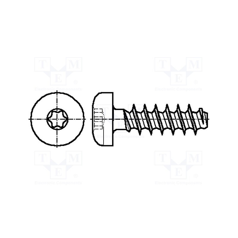 100 pcs x BOSSARD - 3060266 - Screw, for plastic, 3.5x16, Head: cheese head, Torx® PLUS, 15IP