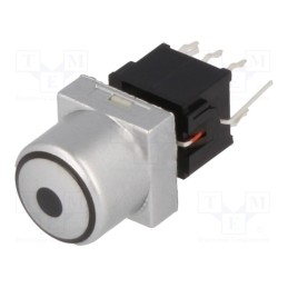 1 pcs x HIGHLY ELECTRIC - PB61302BL-14-109 - Switch: keypad, •, Pos: 2, DPDT, 0.1A/30VDC, silver, LED, red/blue