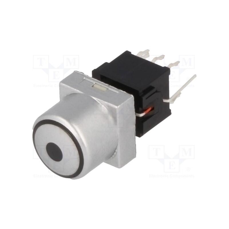 1 pcs x HIGHLY ELECTRIC - PB61302BL-14-109 - Switch: keypad, •, Pos: 2, DPDT, 0.1A/30VDC, silver, LED, red/blue