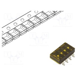 1 pcs x C&K - SD04H0SBR - Switch: DIP-SWITCH, Poles number: 4, OFF-ON, 0.1A/25VDC, Pos: 2