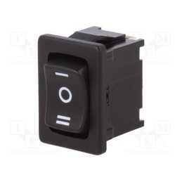 1 pcs x Marquardt - 1808.6103 - ROCKER, SP3T, Pos: 3, ON-OFF-ON, 6A/250VAC, black, IP40, none, 100mΩ