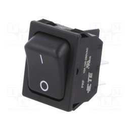 1 pcs x TE Connectivity - 1634201-2 - ROCKER, DPST, Pos: 2, ON-OFF, 10A/250VAC, black, none, Body: black
