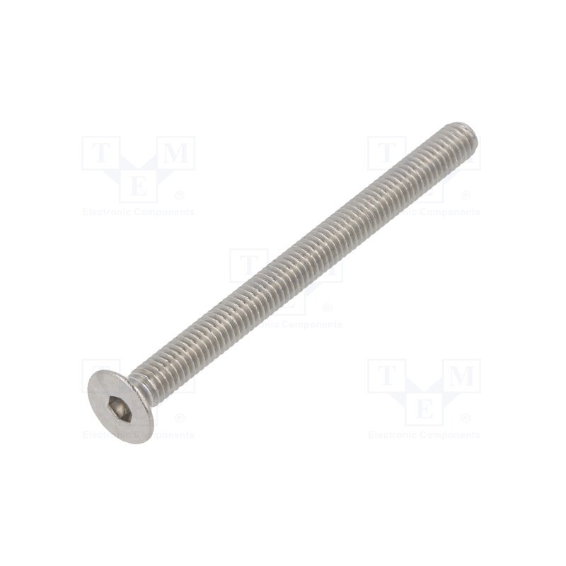 100 pcs x KRAFTBERG - K4X50-ISO10642-A2 - Screw, M4x50, 0.7, Head: countersunk, hex key, HEX 2,5mm, DIN 7991