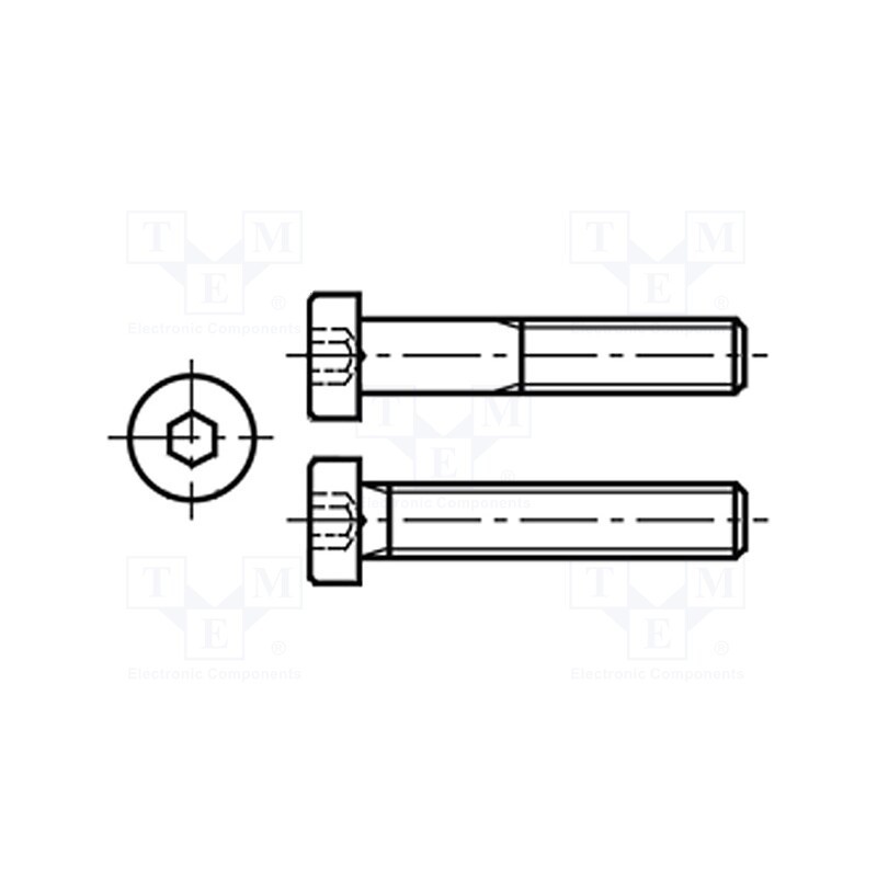 100 pcs x BOSSARD - 1019856 - Screw, M6x20, 1, Head: cheese head, hex key, HEX 4mm, steel, zinc