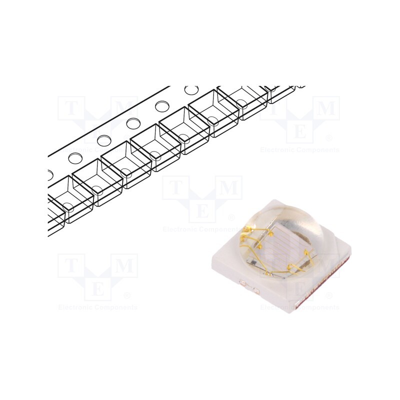 1 pcs x ProLight Opto - PK2N-3LLE-L - Power LED, UV, 130°, 700mA, λd: 415÷435nm, Pmax: 3W, 3.45x3.44x1.9mm
