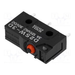 1 pcs x OMRON OCB - D2SW-3D - Microswitch SNAP ACTION, 3A/125VAC, 3A/30VDC, without lever