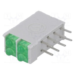 1 pcs x SIGNAL-CONSTRUCT - DBI02322 - LED, in housing, green, 1.8mm, No.of diodes: 4, 10mA, 38°, 2.1V