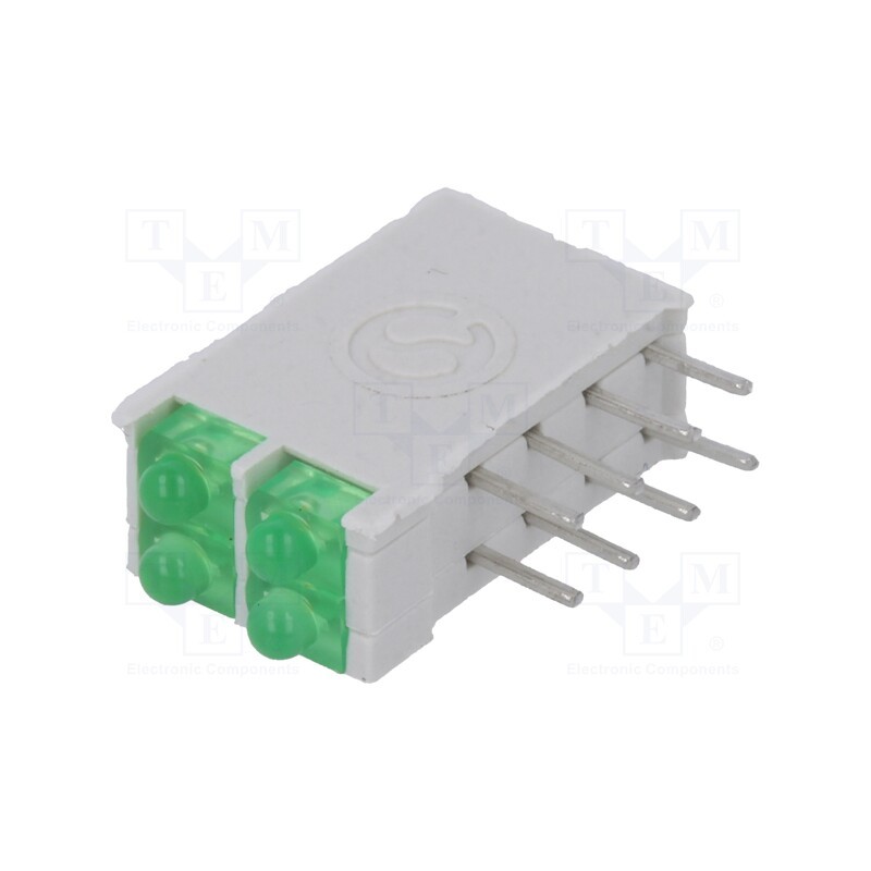 1 pcs x SIGNAL-CONSTRUCT - DBI02322 - LED, in housing, green, 1.8mm, No.of diodes: 4, 10mA, 38°, 2.1V