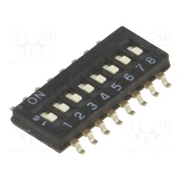 1 pcs x OMRON OCB - A6H-8102 - Switch: DIP-SWITCH, Poles number: 8, ON-OFF, 0.025A/24VDC, Pos: 2