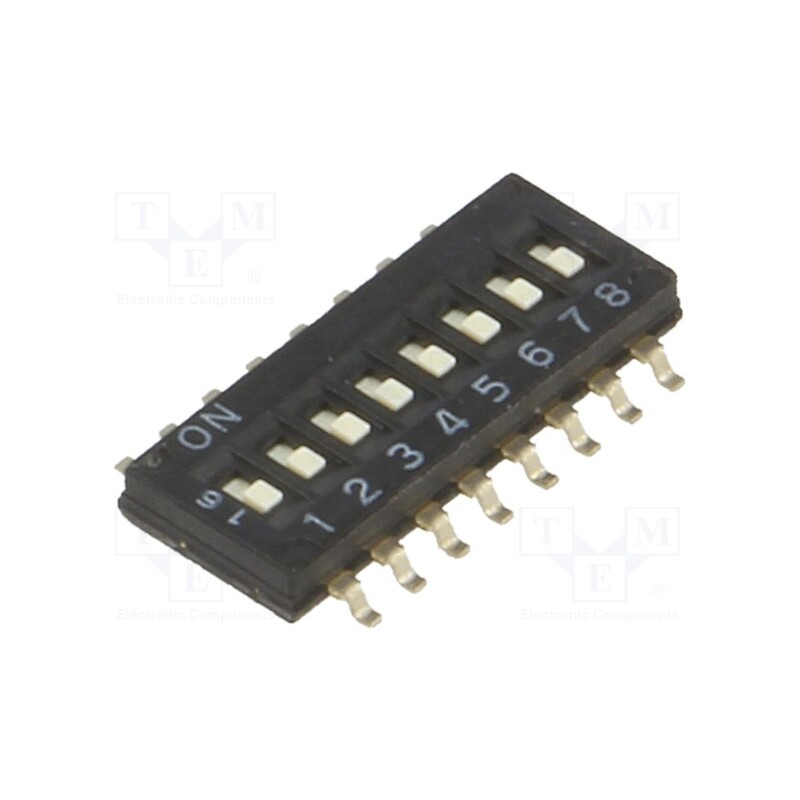 1 pcs x OMRON OCB - A6H-8102 - Switch: DIP-SWITCH, Poles number: 8, ON-OFF, 0.025A/24VDC, Pos: 2