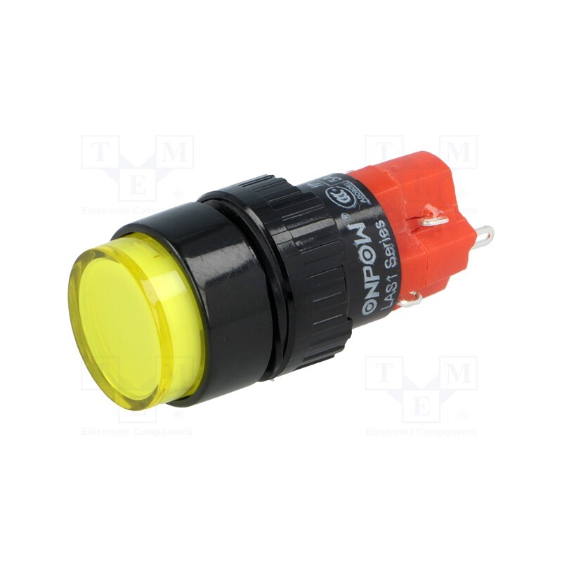 1 pcs x ONPOW - LAS1Y-11Z/Y-IP40 - Switch: push-button, Pos: 2, SPDT, 3A/220VAC, 2A/24VDC, ON-ON, IP40