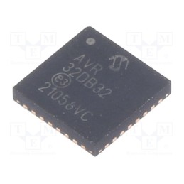 1 pcs x MICROCHIP TECHNOLOGY - AVR32DB32-I/RXB - IC: AVR microcontroller, VQFN32, Ext.inter: 26, Cmp: 3, AVR32, 0.5mm