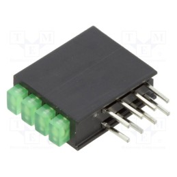 1 pcs x BIVAR - H480CGDL - LED, in housing, green, No.of diodes: 4, 2mA, Lens: diffused, 100°