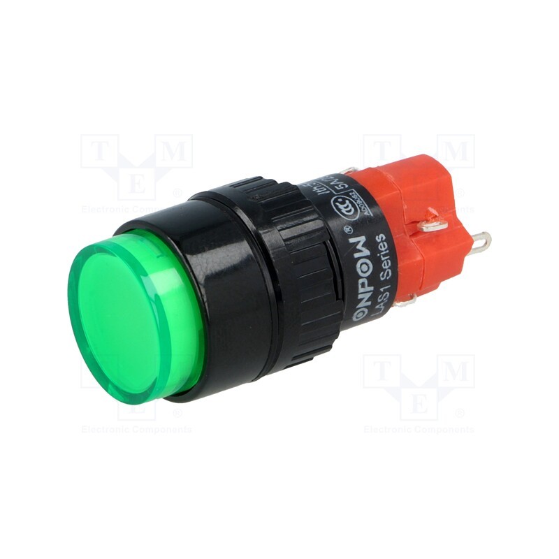 1 pcs x ONPOW - LAS1Y-11Z/G-IP40 - Switch: push-button, Pos: 2, SPDT, 3A/220VAC, 2A/24VDC, ON-ON, IP40