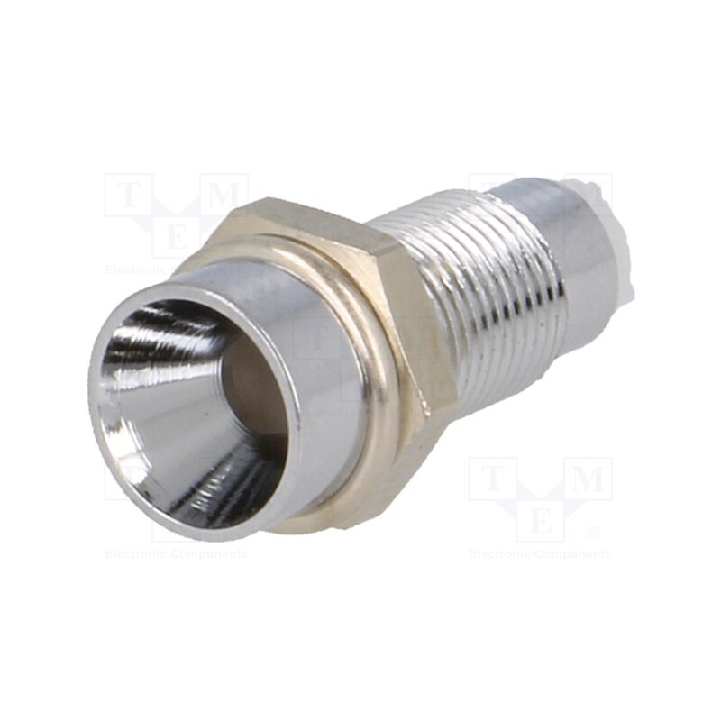 1 pcs x SIGNAL-CONSTRUCT - SMZ1 069 - LED holder, 3mm, chromium, metal, concave, with plastic plug