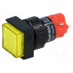 1 pcs x ONPOW - LAS1F-11/Y-IP40 - Switch: push-button, Pos: 2, SPDT, 3A/250VAC, 2A/24VDC, ON-(ON)