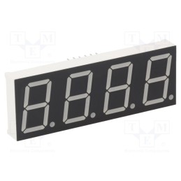 1 pcs x LUCKYLIGHT - KW4-802CGB - Display: LED, 7-segment, 20.4mm, 0.8', No.char: 4, yellow-green
