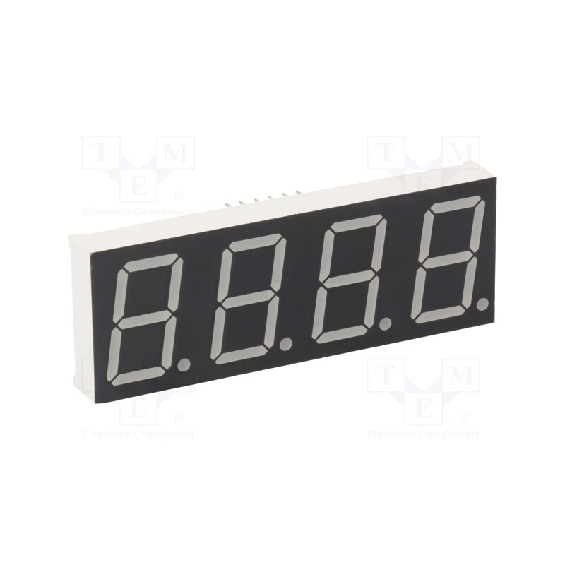 1 pcs x LUCKYLIGHT - KW4-802AGB - Display: LED, 7-segment, 20.4mm, 0.8', No.char: 4, yellow-green