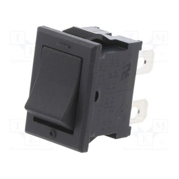 1 pcs x NKK SWITCHES - JWS21RAA - ROCKER, DPST, Pos: 2, ON-OFF, 10A/125VAC, black, none, Body: black