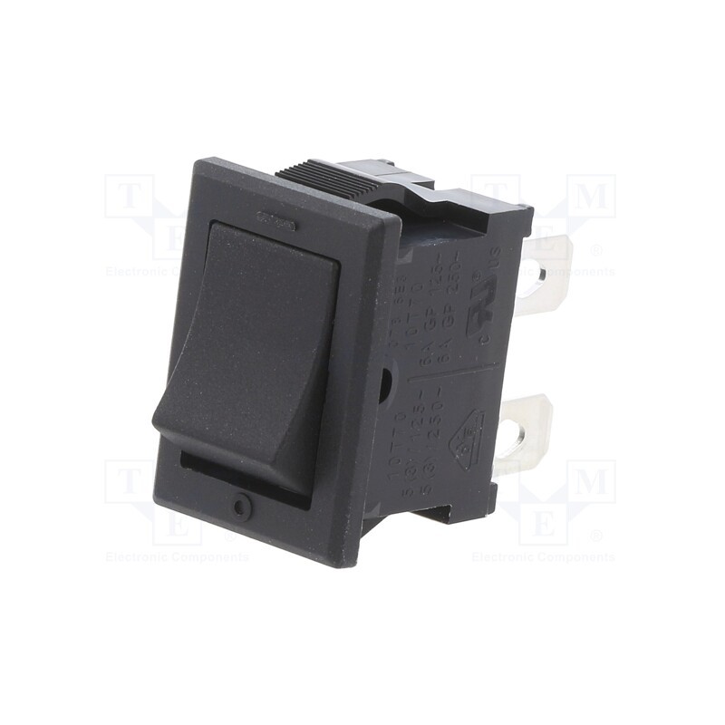 1 pcs x NKK SWITCHES - JWS21RAA - ROCKER, DPST, Pos: 2, ON-OFF, 10A/125VAC, black, none, Body: black