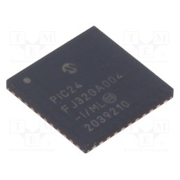1 pcs x MICROCHIP TECHNOLOGY - PIC24FJ32GA004-I/ML - IC: PIC microcontroller, 32kB, 32MHz, SMD, QFN44, PIC24, 8kBSRAM