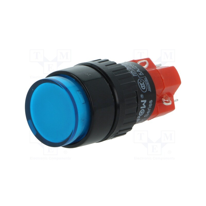 1 pcs x ONPOW - LAS1Y-11/B-IP40 - Switch: push-button, Pos: 2, SPDT, 3A/220VAC, 2A/24VDC, ON-(ON)